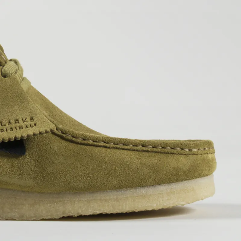 thumbnail image 2 of Clarks Men's Wallabee Moccasin Shoes - Green Suede, FTR2Lo - Comfortable Casual Dress Shoes 2 of 5
