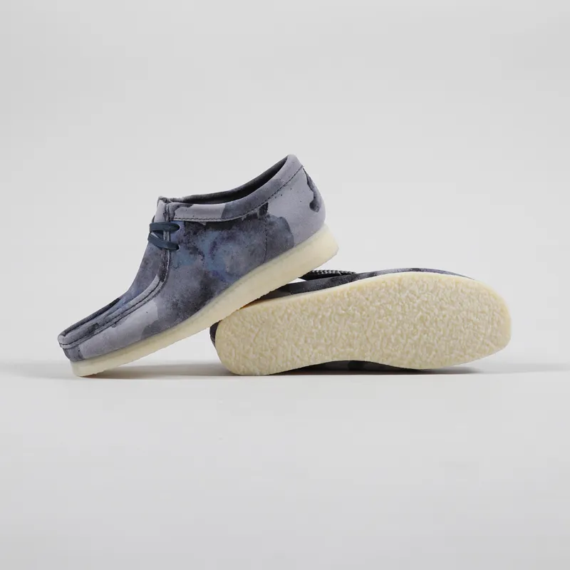 Clarks Originals Wallabee Shoes Blue Camo-1