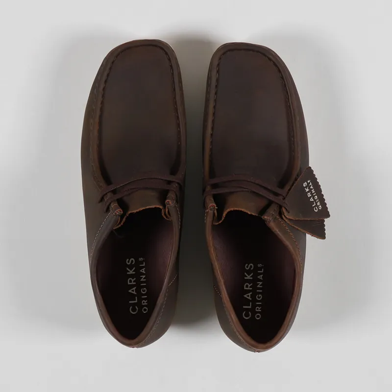 Clarks Originals Mens Moc Toe Wallabee Shoes Beeswax Leather