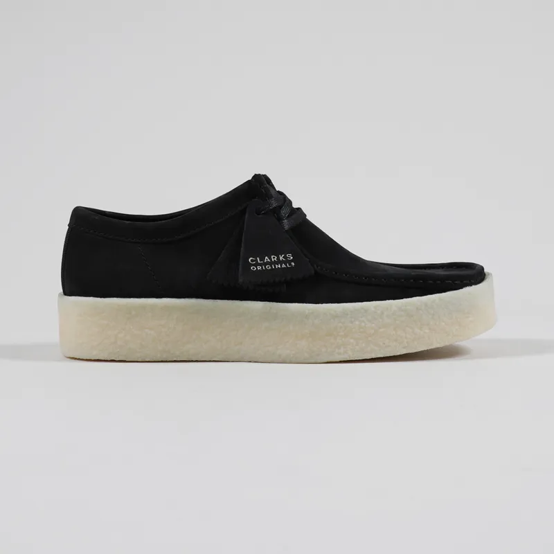 Clarks Originals Mens Wallabee Cup Moc Shoes Black Nubuck Leather
