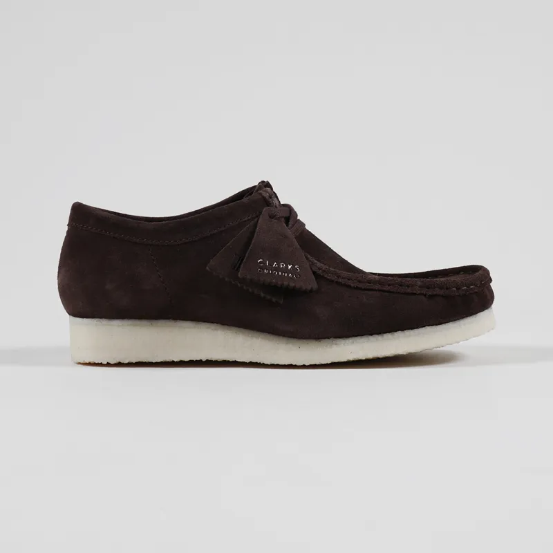 Clarks Originals Wallabee Shoes Dark Brown Suede-4