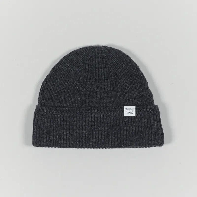 Norse Projects Watch Cap Wool Charcoal Melange Beanie