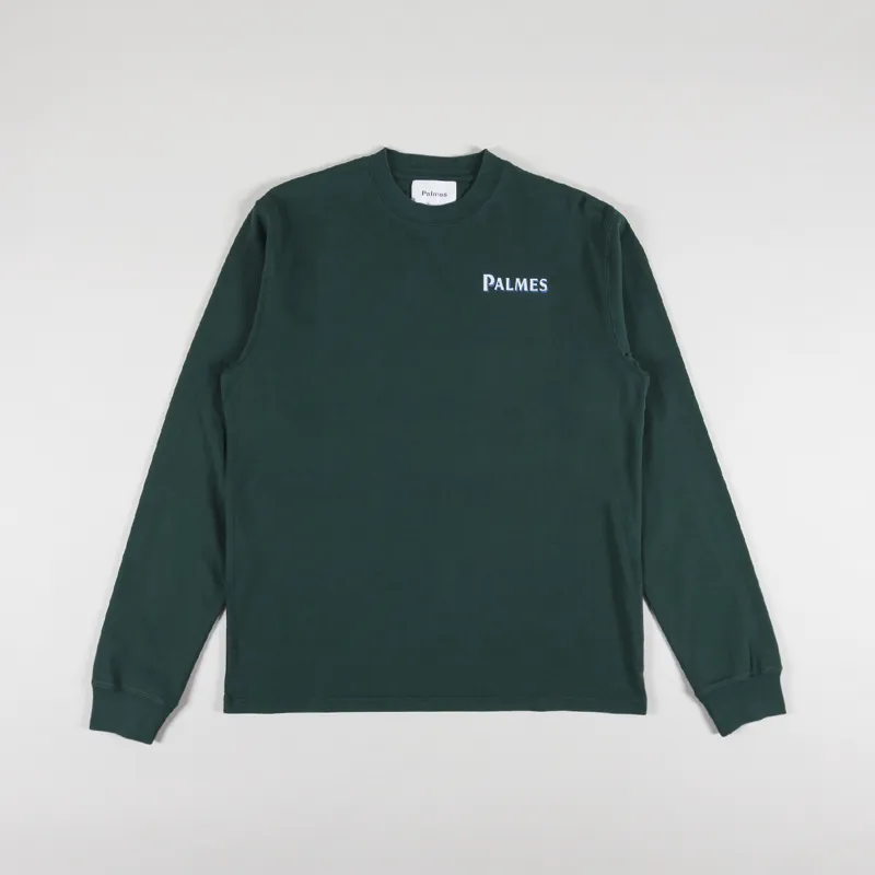 Palmes Tennis Society Water Long Sleeve T Shirt Dark Green-1