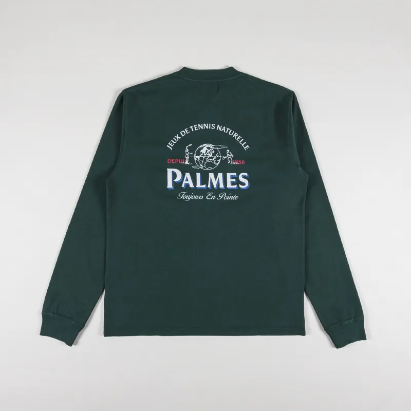 Palmes Tennis Society Water Long Sleeve T Shirt Dark Green