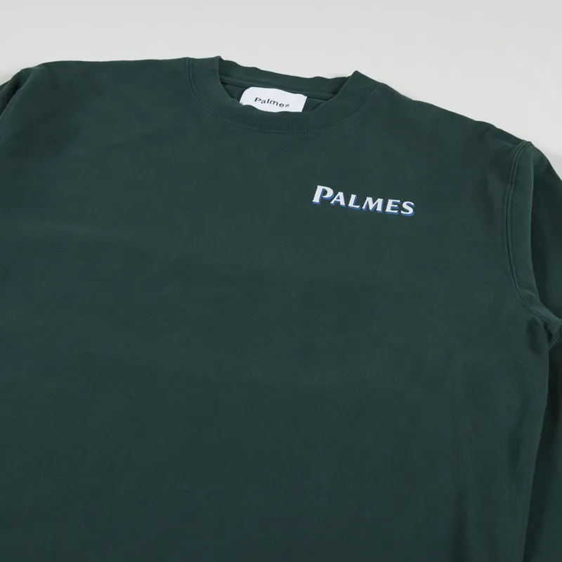 Palmes Tennis Society Water Long Sleeve T Shirt Dark Green-2