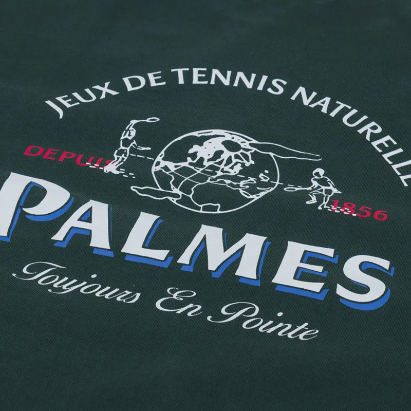 Palmes Tennis Society Water Long Sleeve T Shirt Dark Green-6