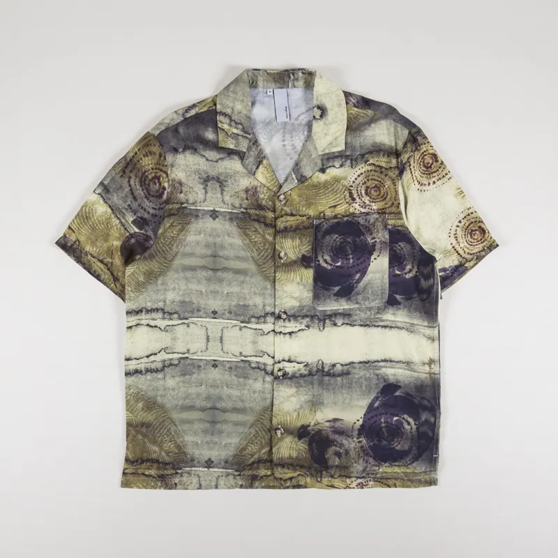 Magic Castles Wave Shirt Khaki Ink Print