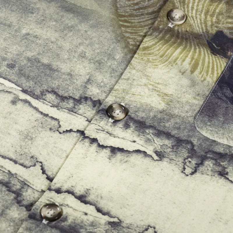 Magic Castles Wave Shirt Khaki Ink Print-3