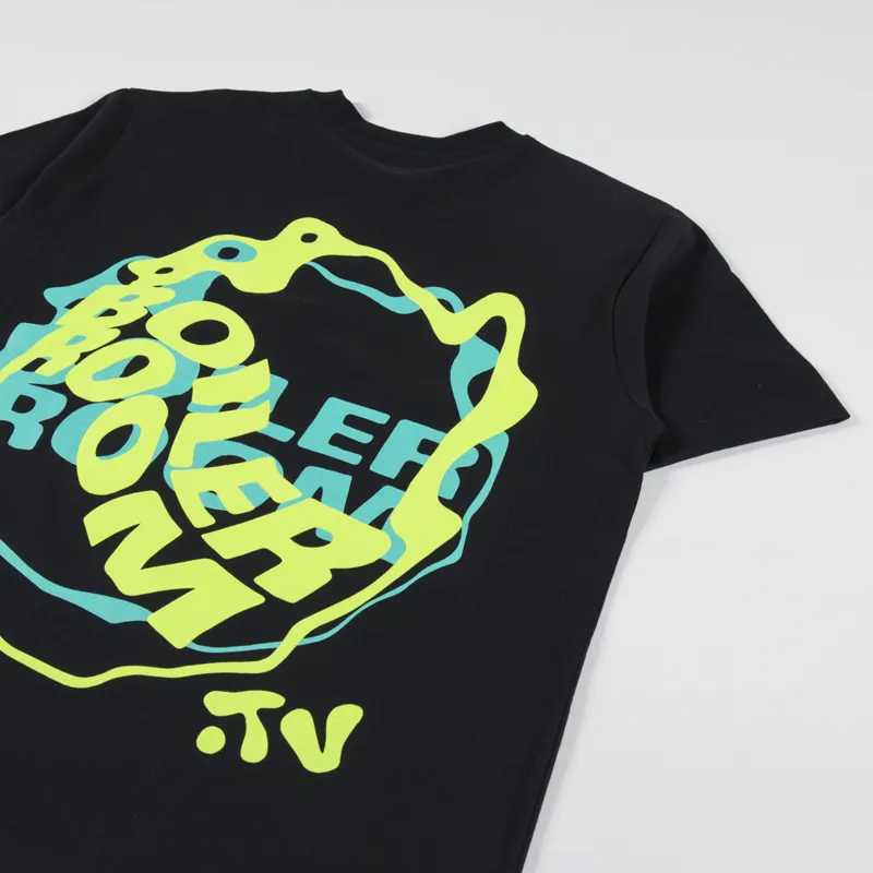 Boiler Room Waved Logo T Shirt Black-2