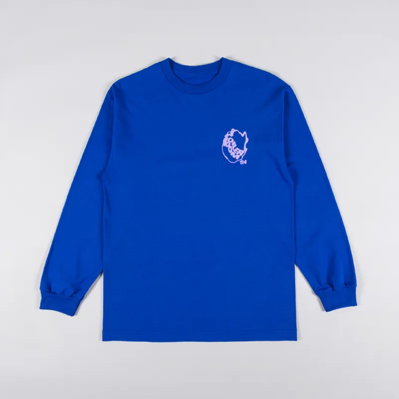 Boiler Room Waved Long Sleeve T Shirt Blue-1