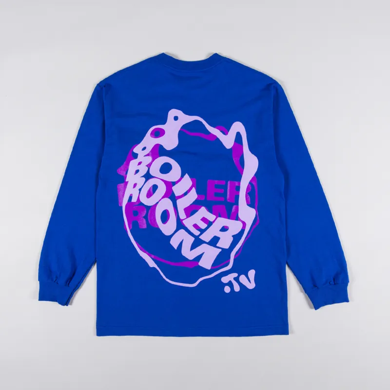 Boiler Room Waved Long Sleeve T Shirt Blue