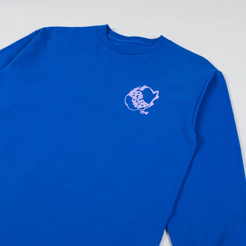 Boiler Room Waved Long Sleeve T Shirt Blue-3