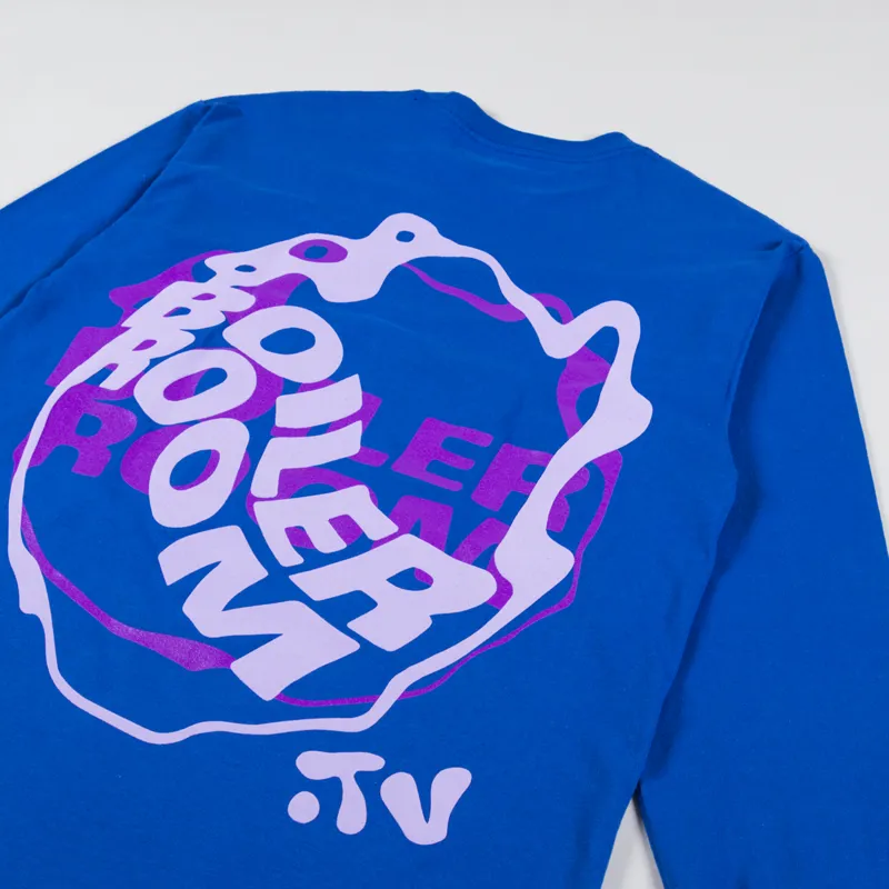 Boiler Room Waved Long Sleeve T Shirt Blue-2
