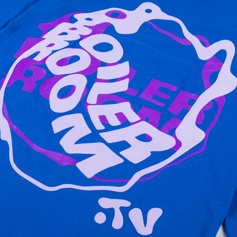 Boiler Room Waved Long Sleeve T Shirt Blue-4