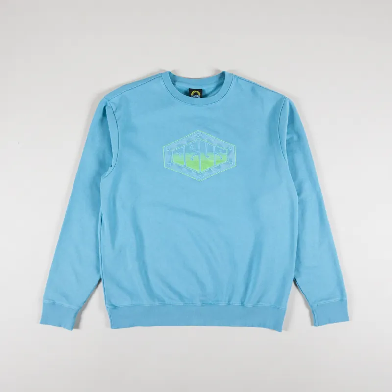 Deus Ex Machina Wavepool Acid Crew Sweat Maui Blue