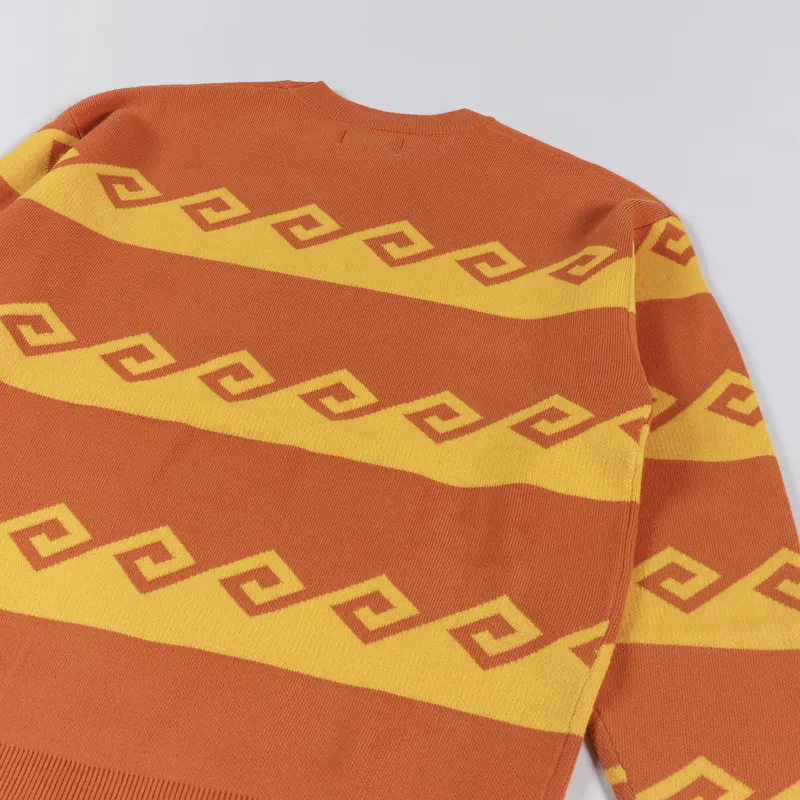 Butter Goods Waves Knit Sweater Burnt Orange-3