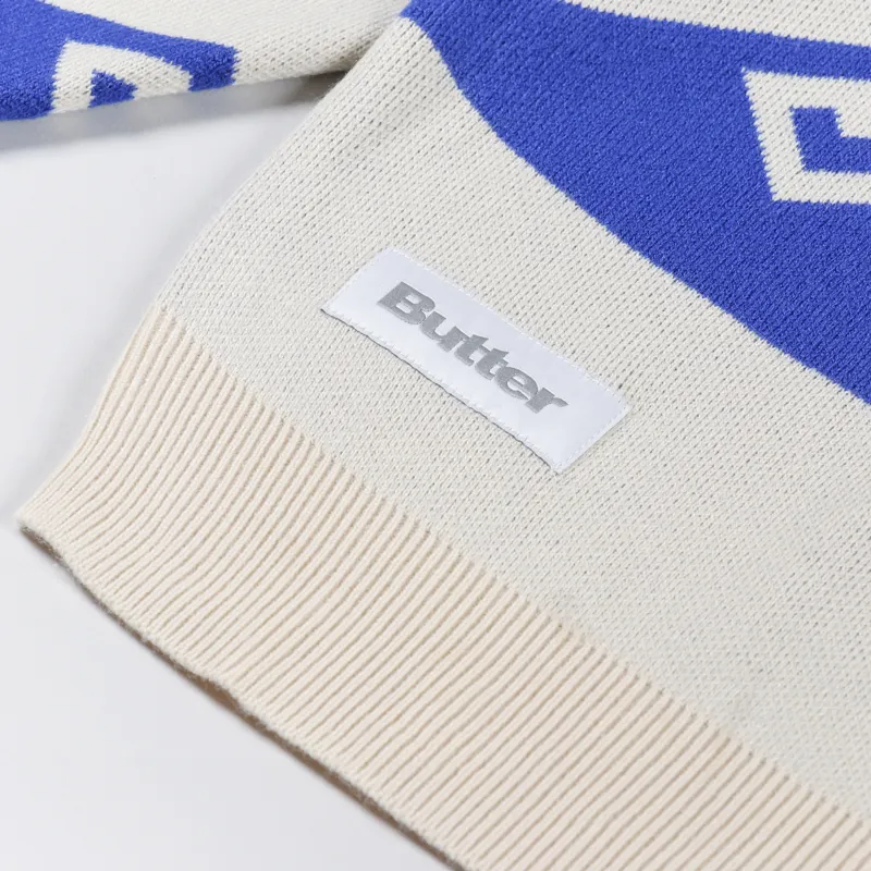 Butter Goods Waves Knit Sweater Cream-4