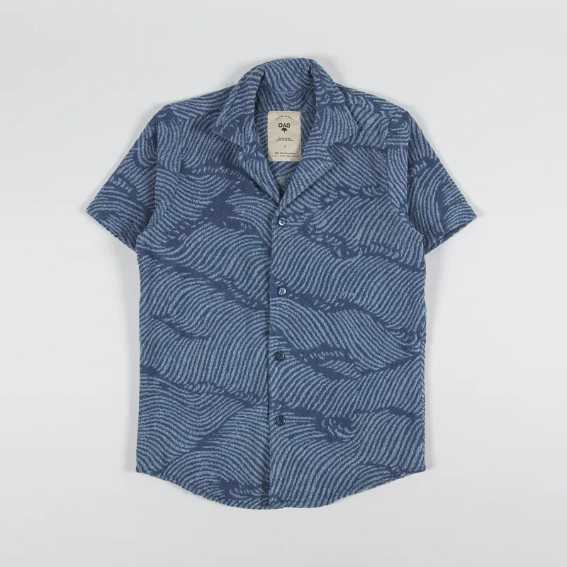 Oas Wavy Cuba Terry Shirt Blue