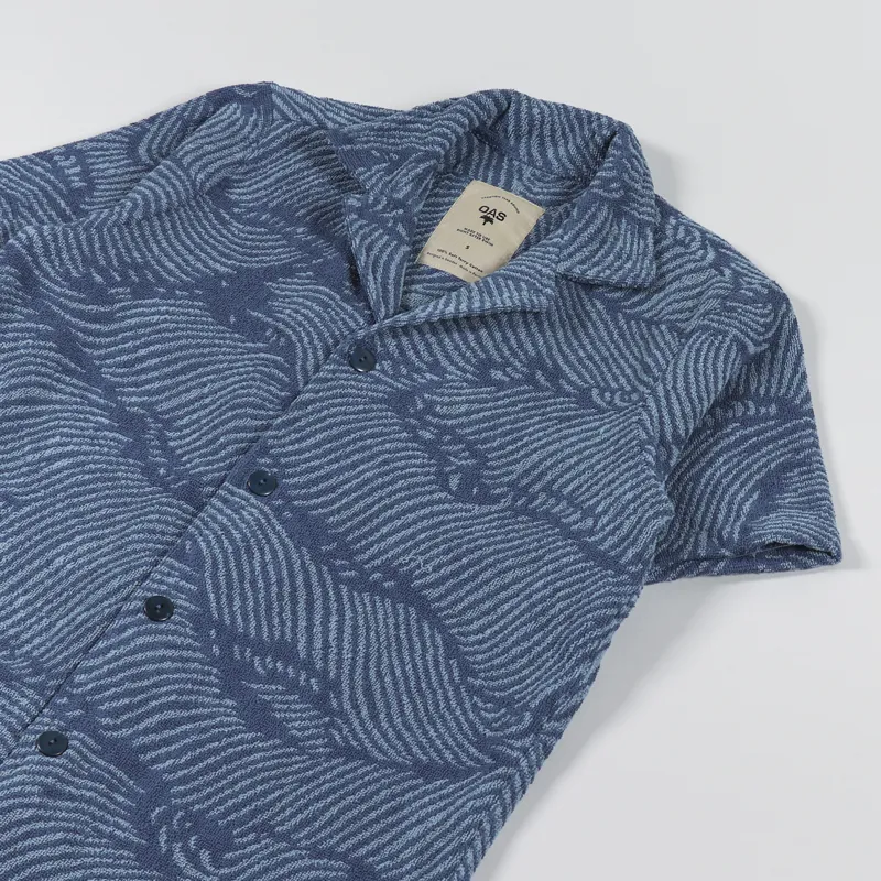 Oas Wavy Cuba Terry Shirt Blue-3