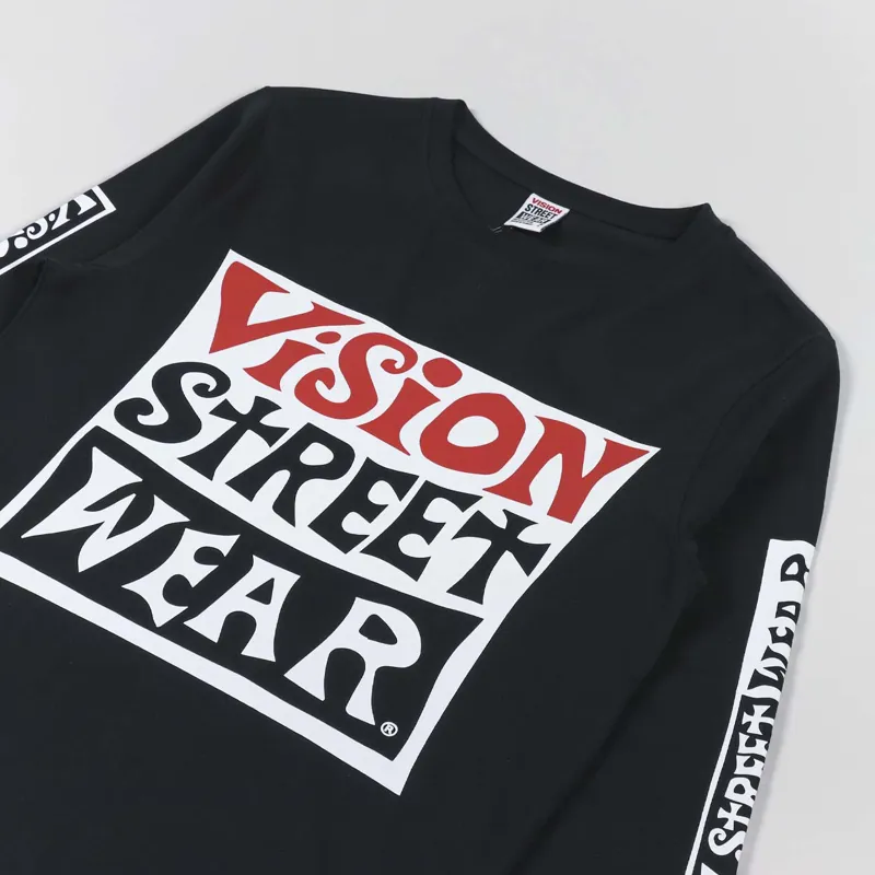 Vision Street Wear Wavy OG Box Logo Long Sleeve T Shirt Black-3