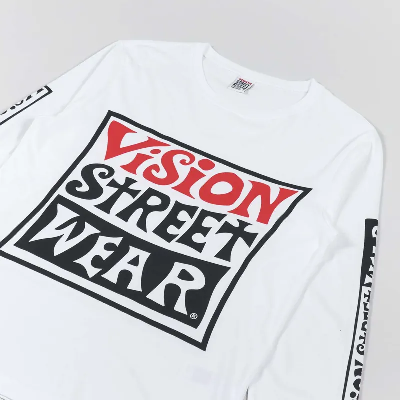 Vision Street Wear Wavy OG Box Logo Long Sleeve T Shirt White-3