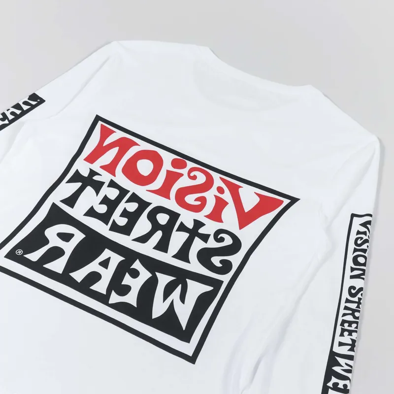 Vision Street Wear Wavy OG Box Logo Long Sleeve T Shirt White-2
