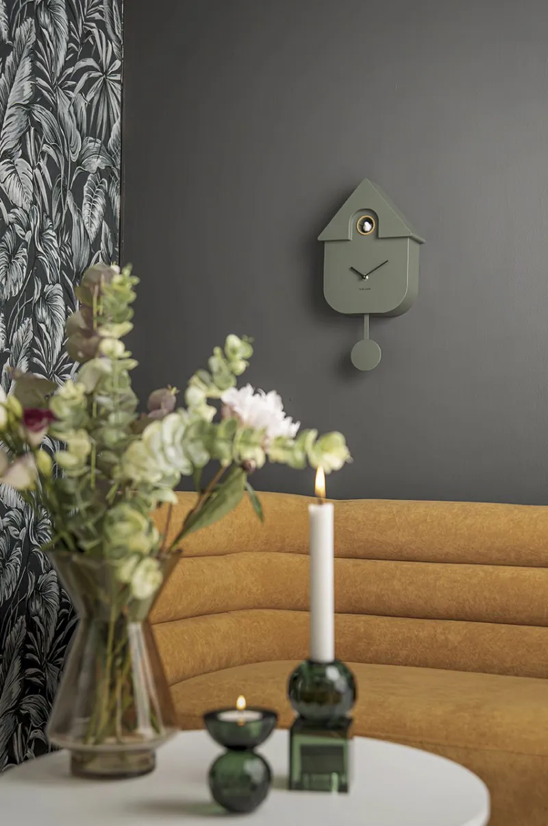 Karlsson Modern Cuckoo Wall Clock Jungle Green-6