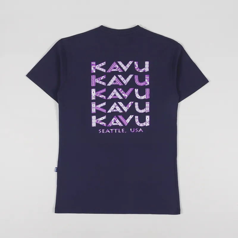 Kavu Webbing Stack T Shirt Navy
