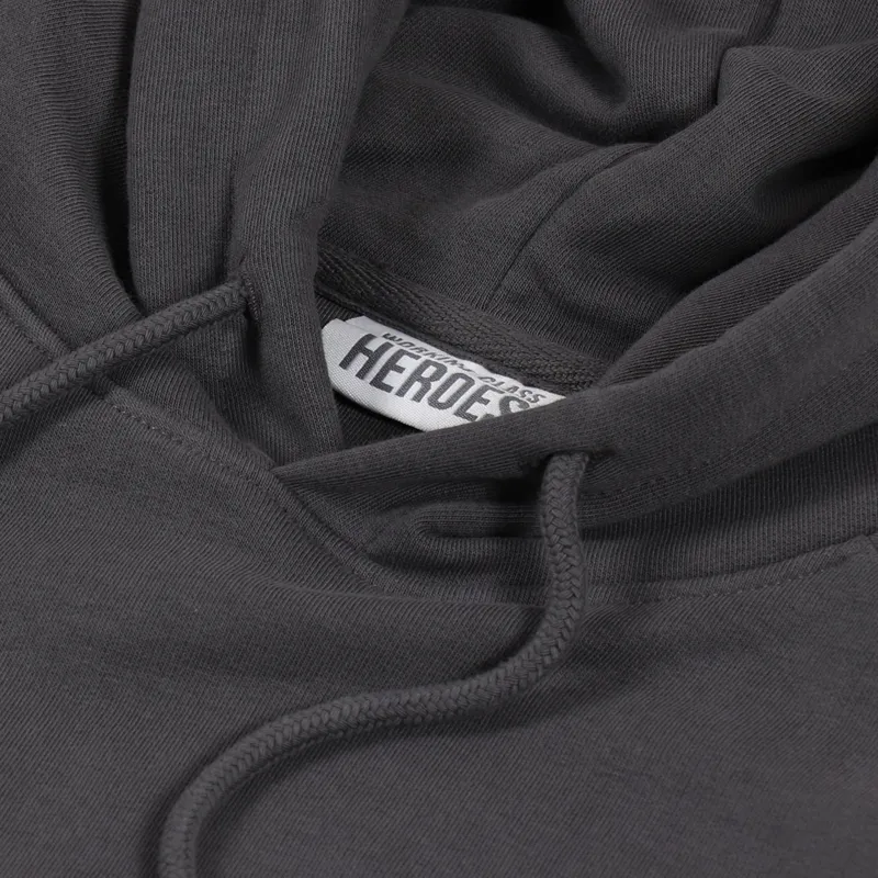 Working Class Heroes Loopback Hoodie Anthracite-6