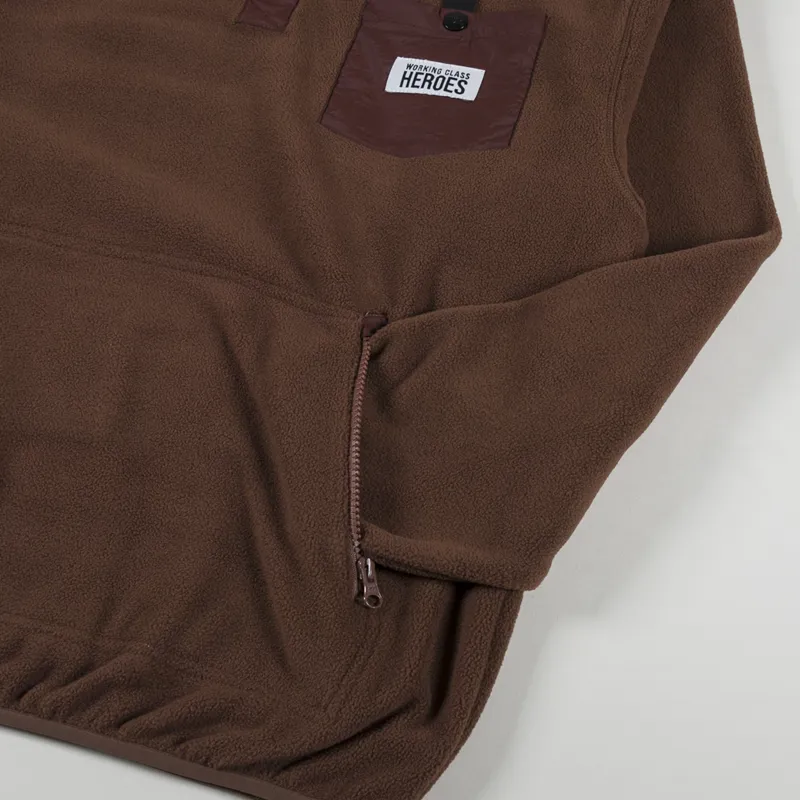 Working Class Heroes Pullover Fleece Hot Chocolate-5