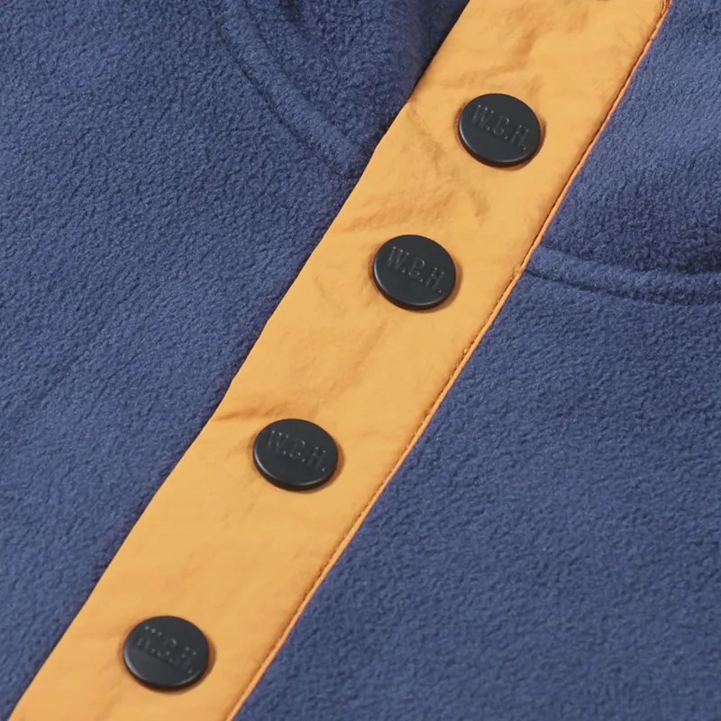 Working Class Heroes Pullover Fleece Navy Orange-6