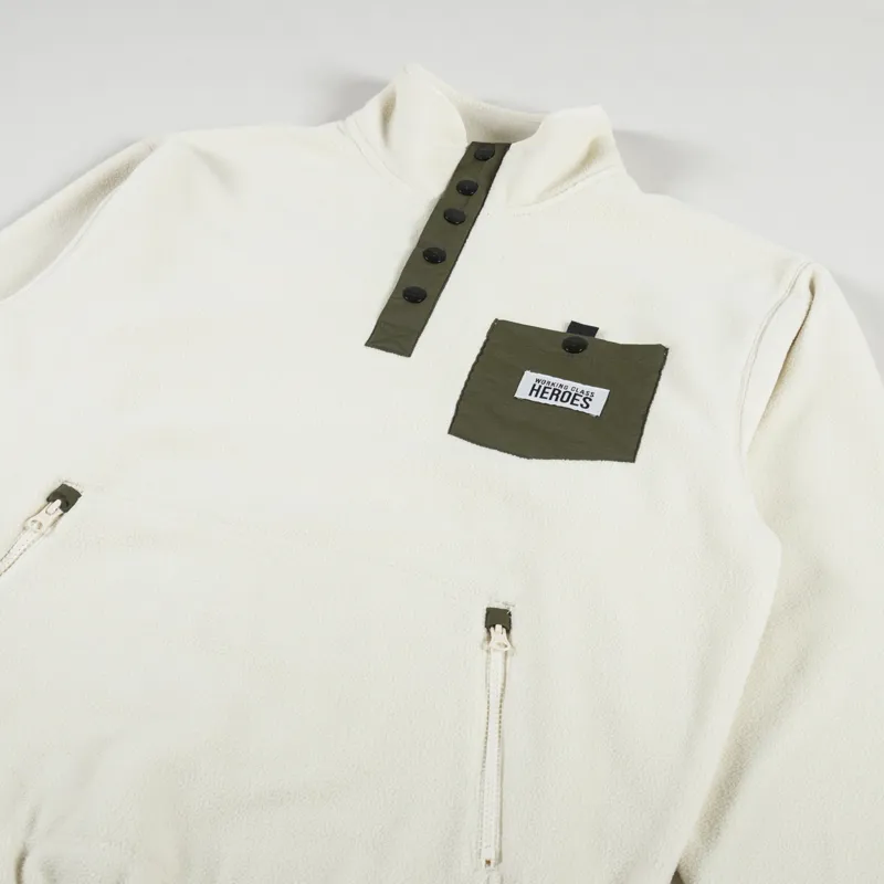 Working Class Heroes Pullover Fleece Oatmeal Khaki-2