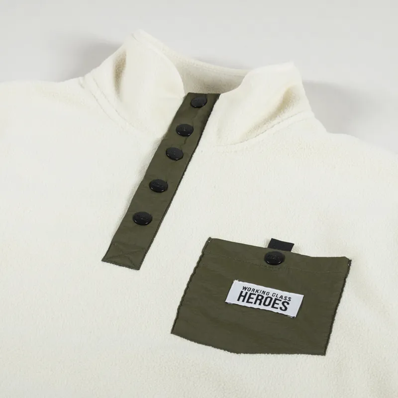 Working Class Heroes Pullover Fleece Oatmeal Khaki-4