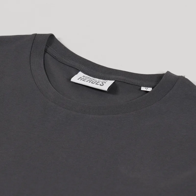 Working Class Heroes Regular Fit Organic T Shirt Anthracite-5