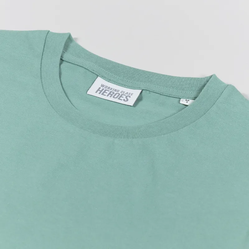 Working Class Heroes Basic Organic T Shirt Dusty Mint-3