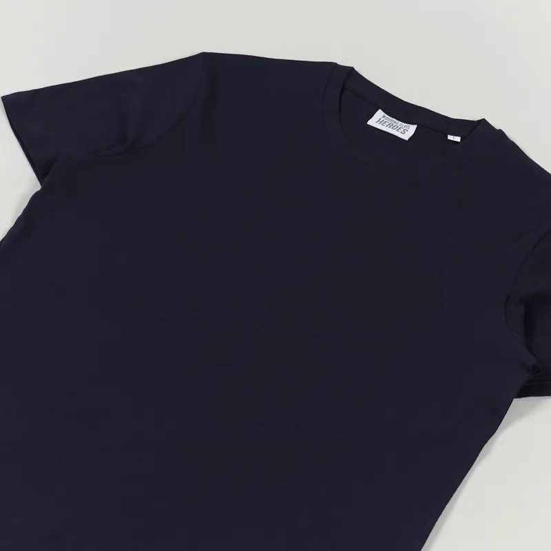 Working Class Heroes Baggy Fit Organic T Shirt French Navy-1