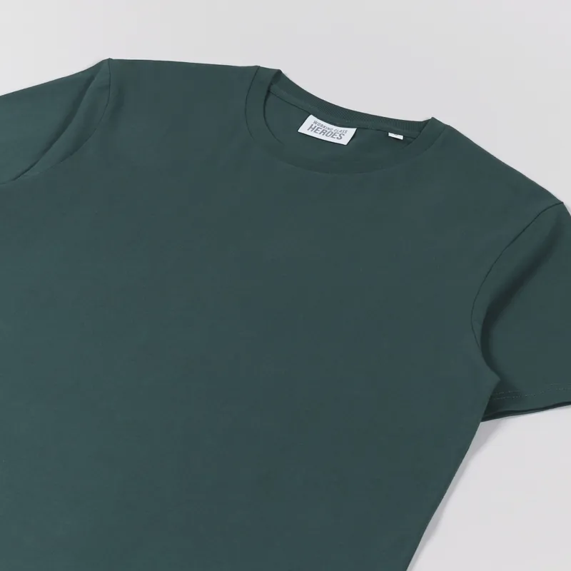 Working Class Heroes Baggy Fit Organic T Shirt Glazed Green-2