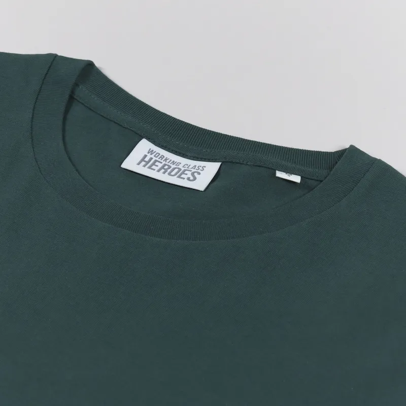 Working Class Heroes Baggy Fit Organic T Shirt Glazed Green-3