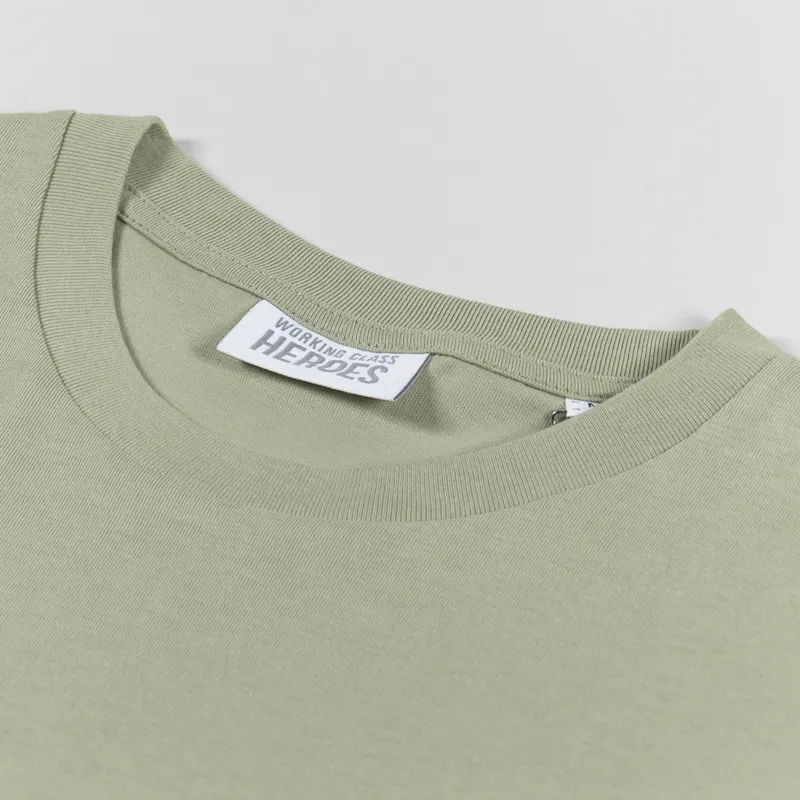 Working Class Heroes Basic Organic T Shirt Sage-3