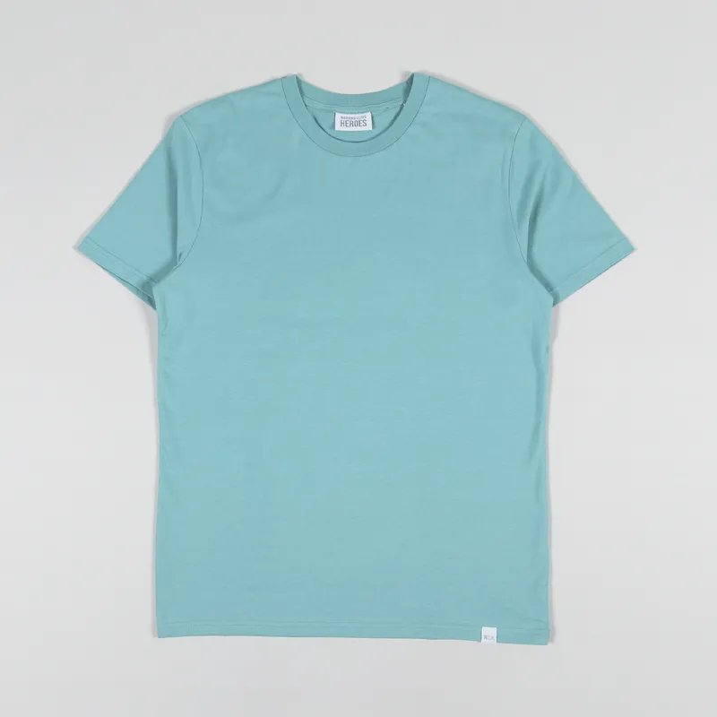 Working Class Heroes Basic Organic T Shirt Teal Monstera