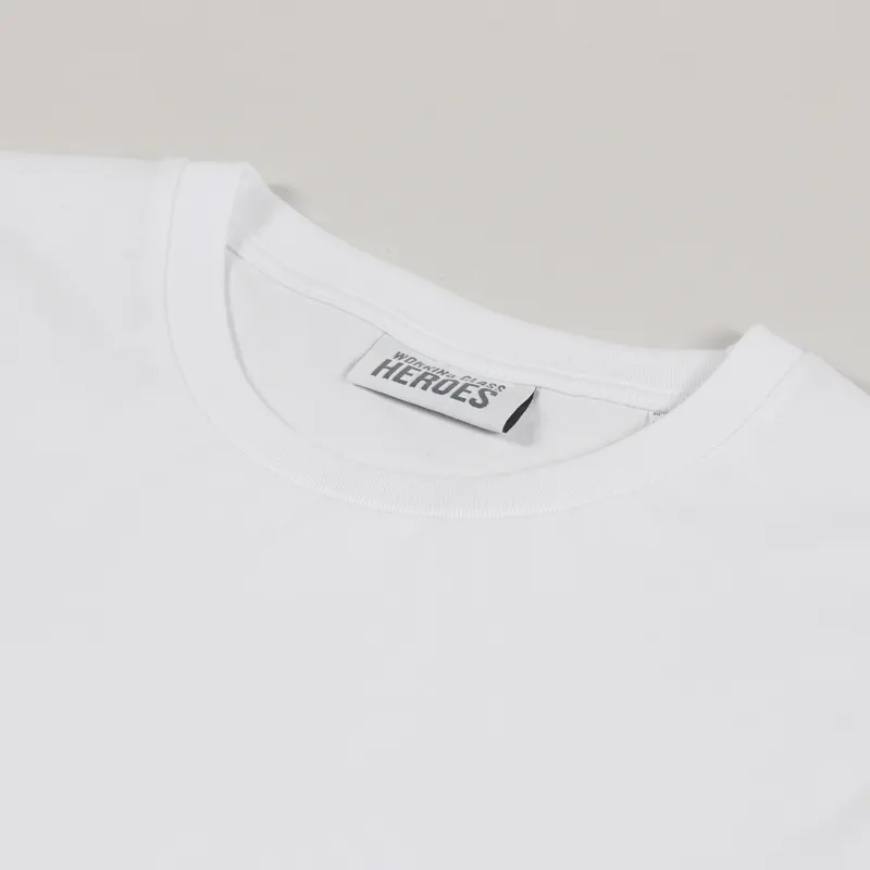 Working Class Heroes Baggy Fit Organic T Shirt White-2