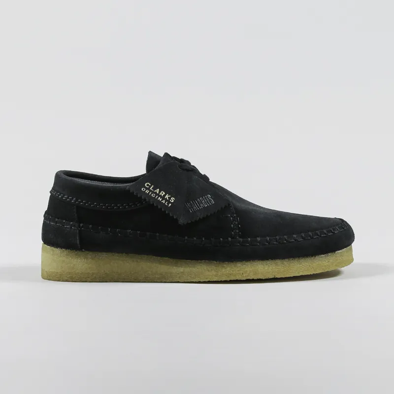 Clarks Originals Weaver Shoes Black Suede-4