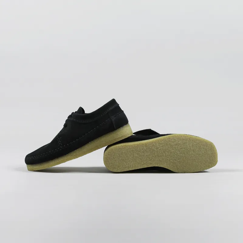 Clarks Originals Weaver Shoes Black Suede-1