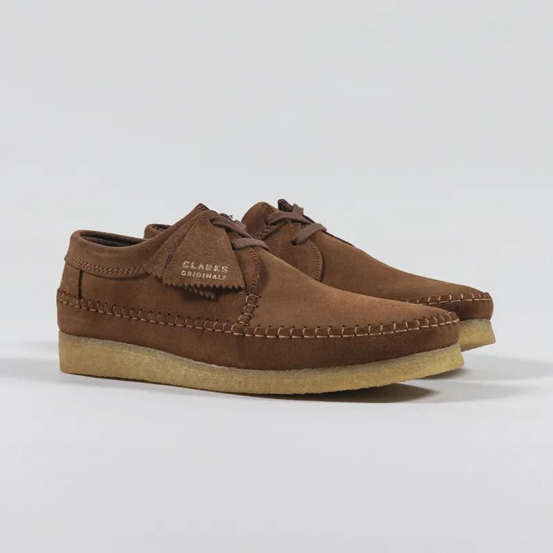 Clarks Originals Weaver Shoes Cola Brown Suede