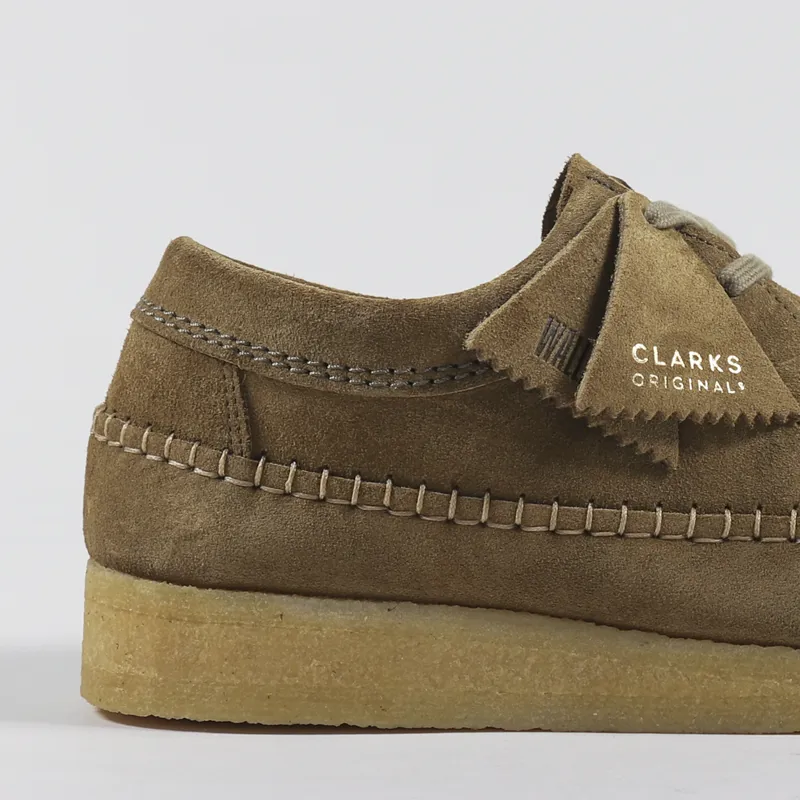 靴 CLARKS ORIGINALS Weaver Clarks Originals Mens Weaver Shoes Green Suede Moccasins