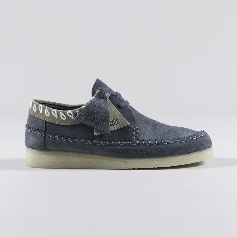 Clarks Originals Moccasins Suede Shoes Navy Blue