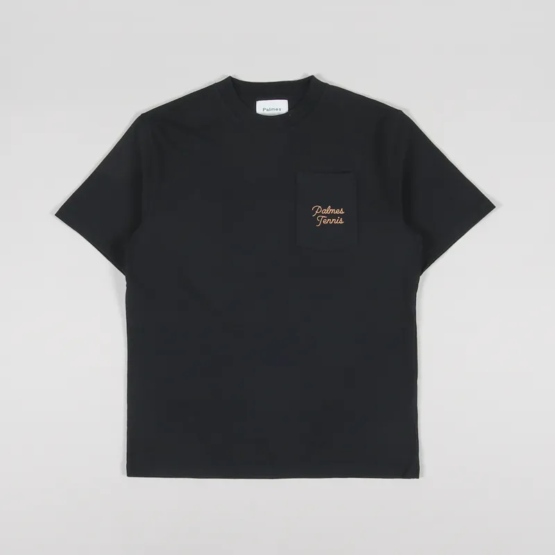 Palmes Tennis Society Western Pocket T Shirt Black-1