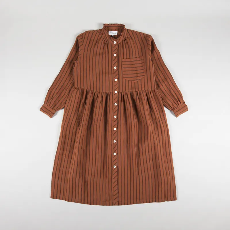 Sideline Womens Whistle Dress Rust Stripe