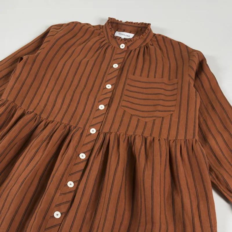 Sideline Womens Whistle Dress Rust Stripe-5