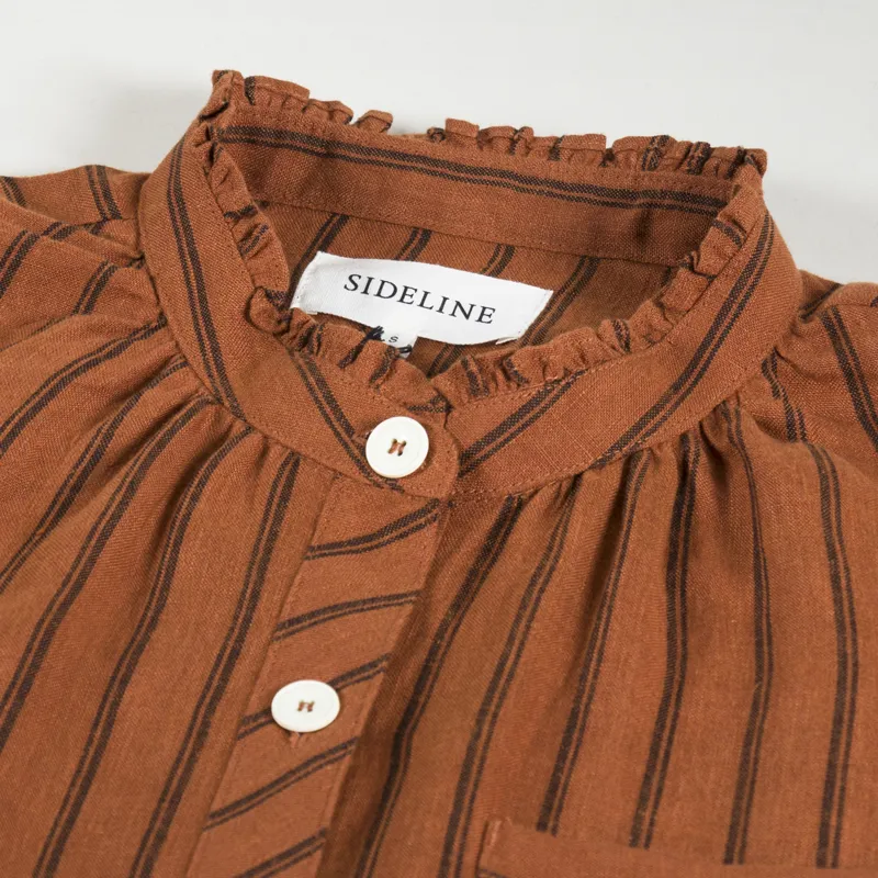 Sideline Womens Whistle Dress Rust Stripe-11